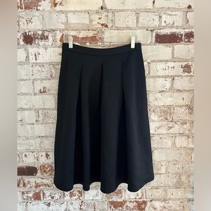 Black A-Line Midi Skirt
